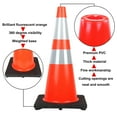 thumbnail image 2 of Reliancer 6PCS 28" Traffic Cones - PVC Safety Road Parking Cones with Black Weighted Base, 2 Reflective Collars - Fluorescent Orange Hazard Cones - Construction Cones for Traffic, Home Improvement, 2 of 8