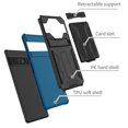 thumbnail image 3 of SaniMore for Google Pixel 6 Pro Camera Protection Case, Rugged PC Back & TPU Bumpers Cover with Invisible Sliding Card Slot & Kickstand Upgraded Military Shockproof Protective Shell, Blue, 3 of 10