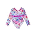 thumbnail image 4 of YEAHDOR Girls One-Piece Cartoon Print Swimsuit Long Sleeve High Cut Swimming Bodysuit Swimwear, 4 of 7