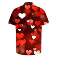 thumbnail image 5 of biudgviw Big and Tall Shirts for Men Valentine's Day Print Short Sleeve Tops Lapel Button Down Fashion Loose Graphic Tees S-5XL, 5 of 5