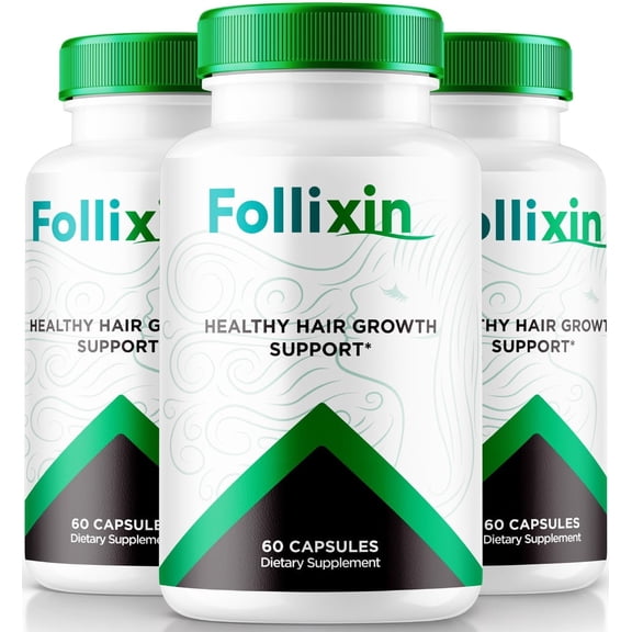 (3 Pack) Follixin Capsules, Official Formula Advanced Hair Care Pills for Thicker, Fuller, and Healthier Hair, The Ultimate Hair Revival and Regrowth Solution, Reviews (180 Capsules)
