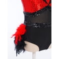 thumbnail image 6 of TSSOE Kids Girls Sequin Jazz Dance Outfit Sparkle Ballet Gymnastics Leotard Feather Skirt Dress Performance Dancewear Red 10, 6 of 7
