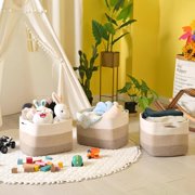 3 Pack Storage Basket, Woven Baskets for Storage, Organizer Bins Laundry Basket, Decor Basket for Toys, Towels, Books