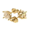 thumbnail image 2 of 3 ct Push-Back Stud Earrings for Women | 7.5mm Round Cut Natural Morganite | 18K Yellow Gold, 2 of 5
