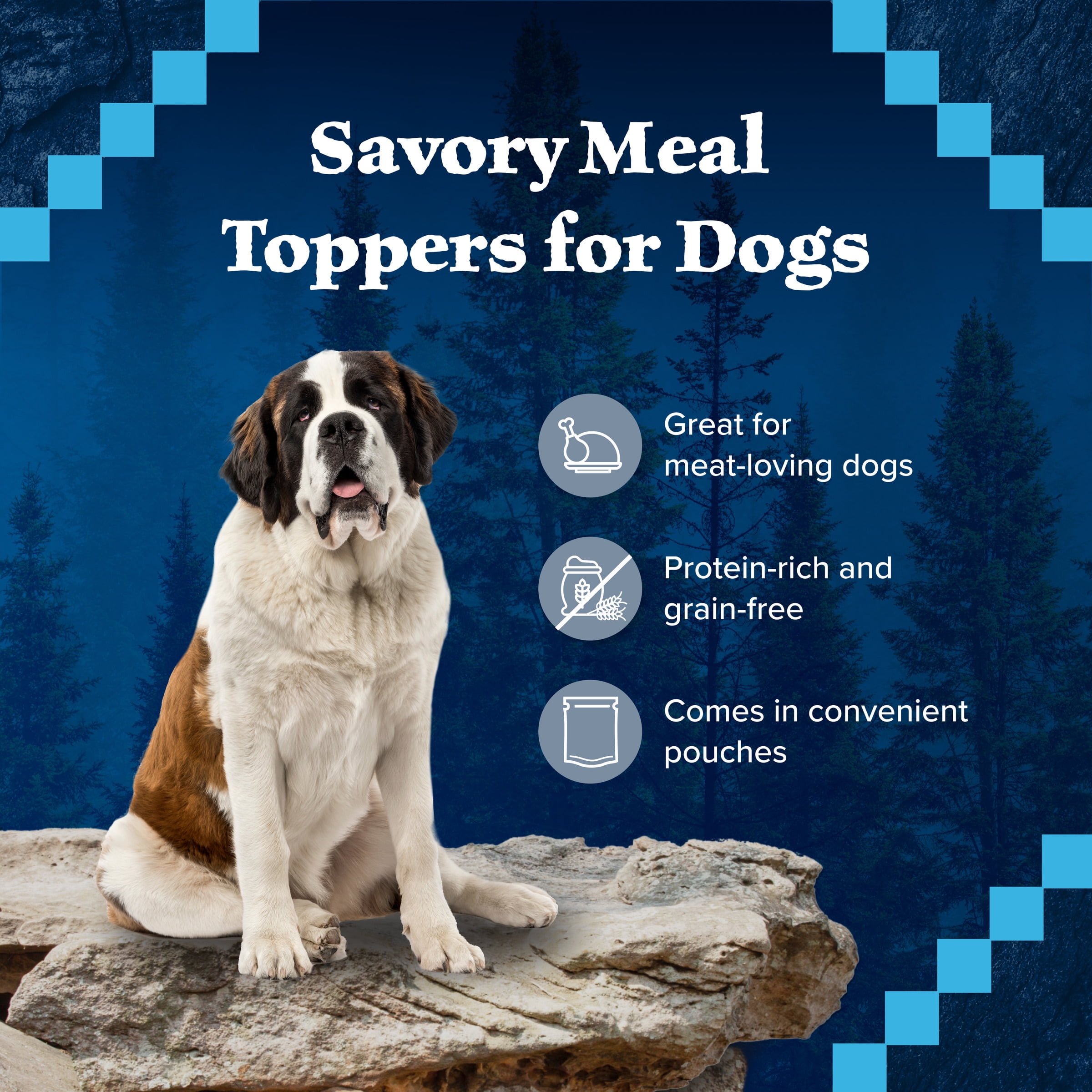 (6 pack) BLUE Wilderness Trail Toppers Dog Wet Food, Chicken Bites in Gravy, 3-oz Pouch