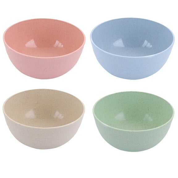 FRCOLOR Plastic Food Serving Bowls with NonSlip Bottom and Large Capacity for Home Use 4 Pcs Assorted Color
