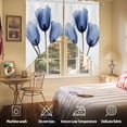 thumbnail image 5 of Spring Blue Swag Curtain Valance for Windows, Flowers X-ray Image of Tulips Floral Window Treatments Short Swag Topper for Kitchen Windows Bathroom Bedroom, 36"x45", 5 of 8