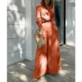 thumbnail image 1 of Conjunto de 2 piezas para mujer, camisa de manga larga y pantalones rectos de pierna ancha, ropa de calle elegante, novedad de 2023, 1 of 3