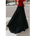 thumbnail image 3 of Jupe Longue Plissée Taille Haute Noire pour Femmes, 3 of 4