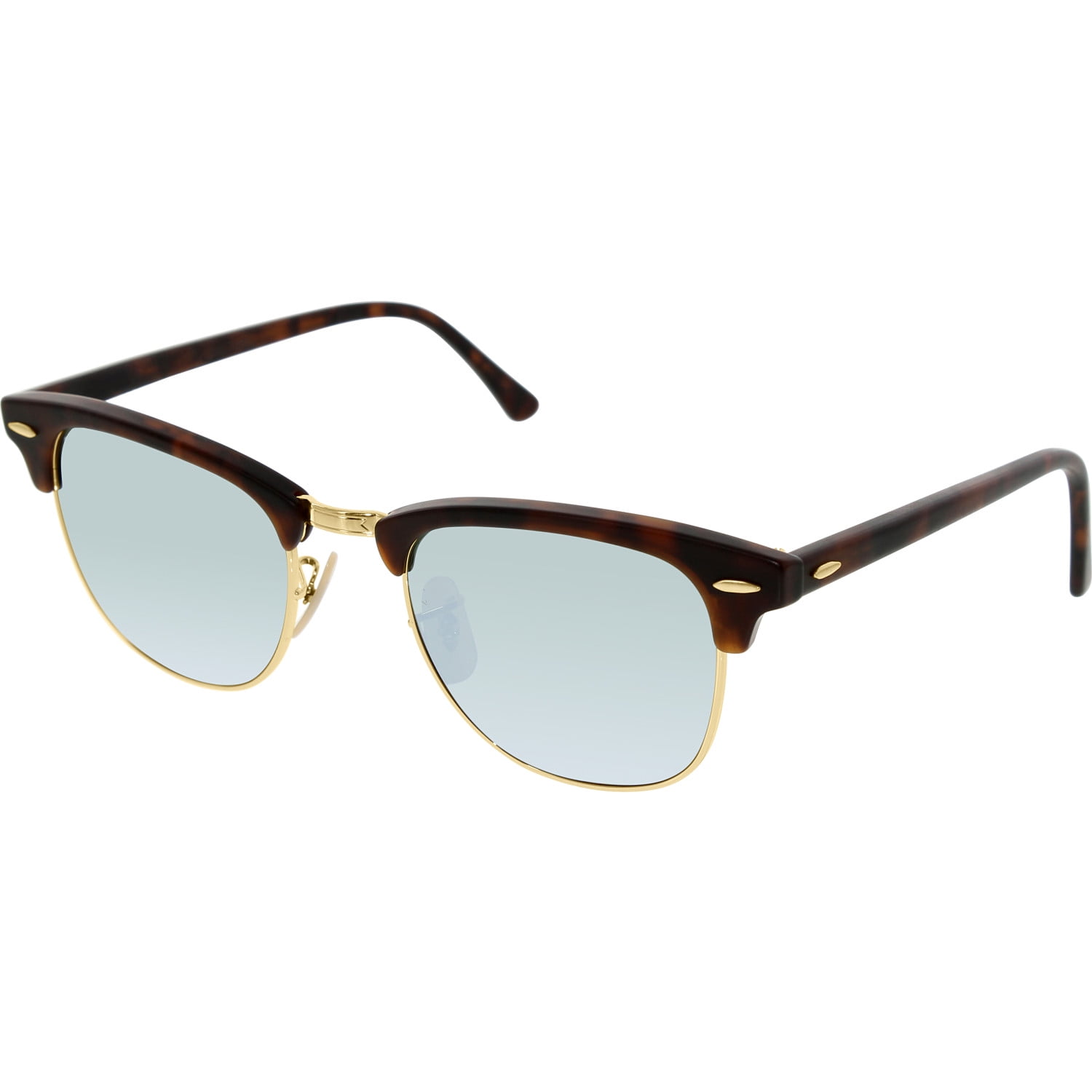 Ray-Ban Women's Mirrored Clubmaster RB3016-1145/30-51 Tortoiseshell Square  Sunglasses 