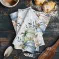 thumbnail image 6 of Green Blue Pumpkins Fall Kitchen Towels Set of 4, Water Absorbent Dish Towel, Eucalyptus Leaves Thanksgiving Floral Decorative Hand Towels - Quick Drying Cloth for Cooking Baking, 18x28 Inch, 6 of 8
