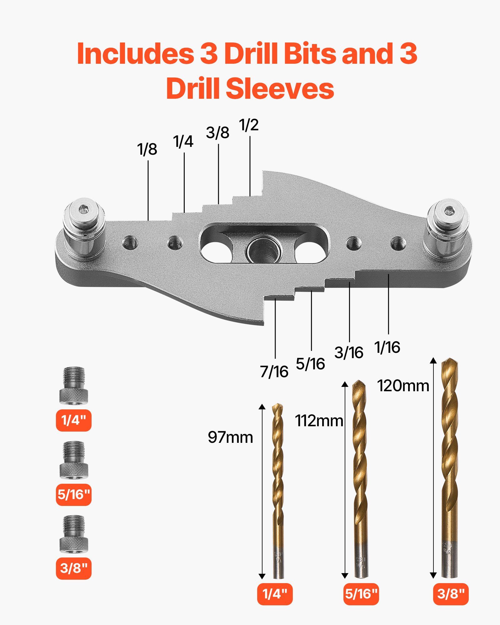 Self Centering Dowel Drill Jig Kit with 3 Sizes Drill Bits – Precision Woodworking Joinery Tool