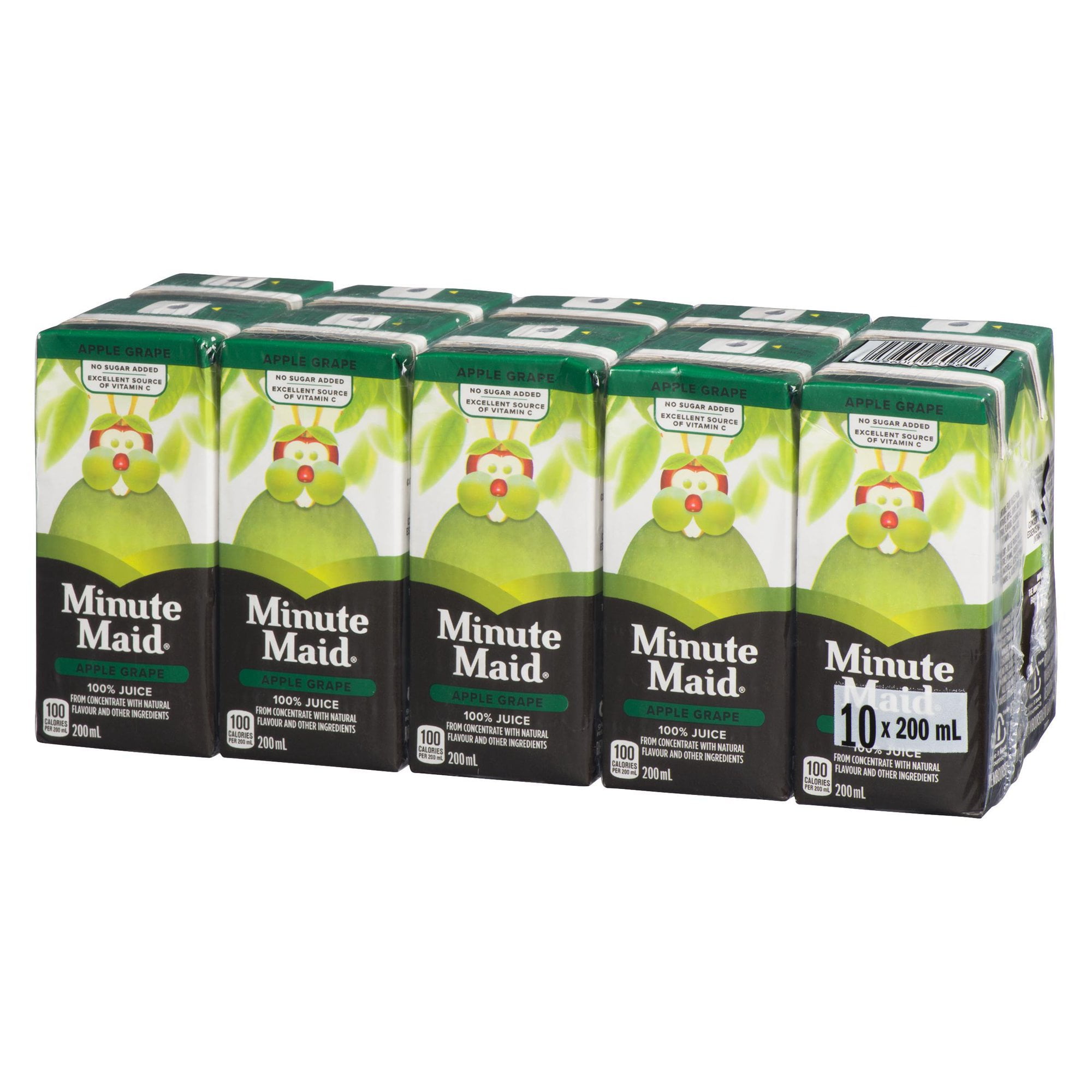 Minute Maid 100% Apple Grape Juice 200mL carton, 10 pack