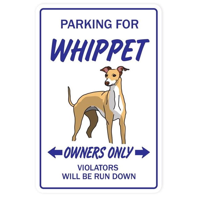 SignMission SS-624-Whippet 6 x 24 in. Whippet Street Sign - Dog Lover Great Pet Idea