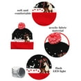 thumbnail image 4 of chaungfeng LED Santa Hat, Light Up Knitted Christmas Hat for Women Men, Warm Ear Protection Woolen Hat Winter Cap for Party, Gift, Event, Holiday, Indoor Outdoor, 4 of 6