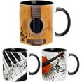 thumbnail image 4 of Funny Music Note Ceramic Coffee Mug | Guitar Piano Violin Design for Musicians Coffee Cup | for Music Lovers and Teachers, 4 of 6