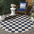 thumbnail image 2 of SAFAVIEH Courtyard Talbot Checkered Indoor/Outdoor Area Rug, Navy/Beige, 6'7" x 6'7" Round, 2 of 11