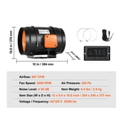 KFFKFF 8-Inch Inline Duct Fan HVAC Exhaust Blower Kit EC Variable Speed Control