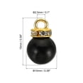 thumbnail image 2 of Unique Bargains Pendentifs Perles Factices 10 mm, Lot de 100 Perles Rondes Imitation Perle avec Strass, Noir Doré, 2 of 6