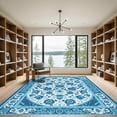 thumbnail image 2 of ODIKA 8'x10' Machine Washable Non-Slip Area Rug, Chinoiserie Blue High Traffic Rug with Pad, Blue, 1051882, 2 of 8