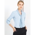 thumbnail image 2 of Blusa Elegante Allegra K de Oficina para mujer con cuello de Lazo Azul claro L, 2 of 6