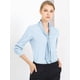 thumbnail image 2 of INSPIRE CHIC Blusa Elegante De Oficina De Trabajo Para Mujer, Camisa Plisada Con Cuello De Lazo Y Manga Larga Azul claro M, 2 of 6