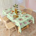 thumbnail image 3 of Green Highland Cow Flower Pattern Rectangle Tablecloth 60"x102",Waterproof Polyester Rectangle Table Cloth, Wipeable Spillproof Polyester Tablecloth for Dining, Camping, Indoor and Outdoor, 3 of 6