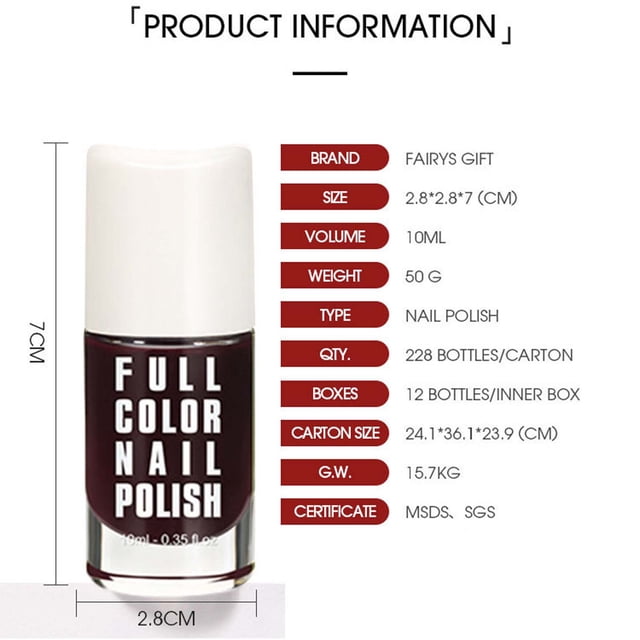 Esmalte de uñas, horneado, secado rápido, no se rasga, 10 ml