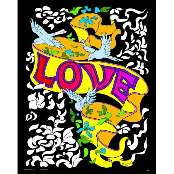 Stuff2Color Fuzzy Velvet Coloring Love Banner 16” x 20” Poster