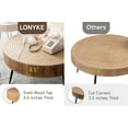 thumbnail image 5 of LONYKE 2-Piece Boho Farmhouse Nesting Table with Handcrafted Wood Ring Motif, Round Natural Finish Coffee Table Set for Living Room, French Country Decor, Round, 5 of 9