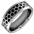 thumbnail image 2 of Tungsten Carbide Polished Wedding Band 8mm Hexagon Pattern Over Black Carbon Fiber Inlay Ring Size 11.5, 2 of 7