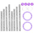thumbnail image 3 of Kit de 2 carillones de viento con tubos vacíos, cuentas y círculos superiores. Ideal para el hogar, el exterior, el jardín y la decoración colgante. Morado., 3 of 6