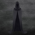 thumbnail image 4 of Rohuuque Women's and Men's Hooded Cloak Unisex Velvet Full Length Hooded Robe Gothic Medieval Cloak Long Cape Solid Color Cloak Gray, 4 of 6