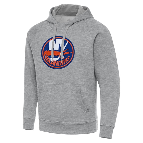 Men's Antigua Heather Gray New York Islanders Big & Tall Victory Pullover Hoodie