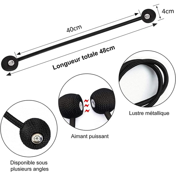 Nutabevr - 4 Attaches Magnétiques Pour Rideaux 50 Cm - Aimants Puissants - Pour La Maison, Bureau, Hôtel
