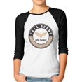 thumbnail image 1 of T-Shirt Rétro Cool à Manches 3/4 avec Imprimé Amusant de Baseball Raglan pour Femme avec Ailes Dorées, 1 of 5