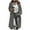 Gray, variant on Winter Pea Coat for Women Long Sleeve Lapel Collar Trench Coat Fall Fashion Overcoat Outwear with Pockets