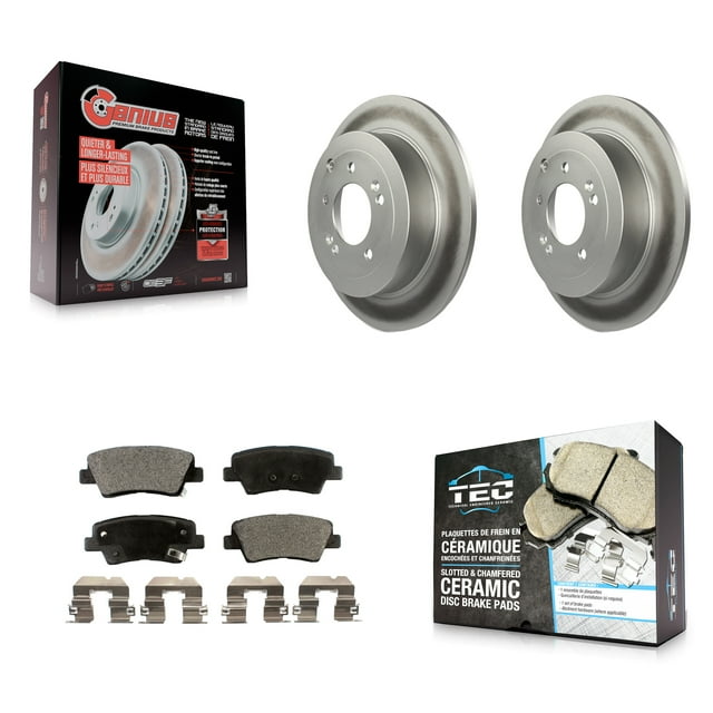 Transit Auto Rear Coated Disc Brake Rotors and Ceramic Pads Kit for Car Hyundai Tucson Kia Sportage KGT-101675