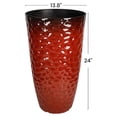 thumbnail image 6 of Worth 2 Pack 24" Tall Large Round Plastic Planter with Drainage Hole, Glossy Red, 6 of 11