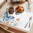 thumbnail image 3 of Placemat Set of 4 Pink Blue Flower Placemats for Dining Table Spring Butterfly Washable Table Mats for Kitchen and Party Decor Indoor & Outdoor Use, 3 of 8