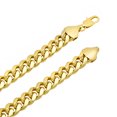thumbnail image 2 of 10.5mm Large 14k Yellow Gold Plated Flat Cuban Link Curb Chain Necklace, 36 inches + Gift Box, 2 of 7