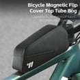 thumbnail image 3 of Waterproof 1L Magnetic Flap Bike Frame Bag - 600D TPU Material, Streamlined Design for Reduced Wind Resistance & Leg Contact, Secure Adhesive Strap/Screw Mounting, 210D Diamond Grid Body with PP, 3 of 6
