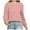 Pink, variant on Diufon Womens Sweaters Plus Size Fall Casual Solid Color Pullover Tops Fashion V Neck Pleated Long Sleeve Tops