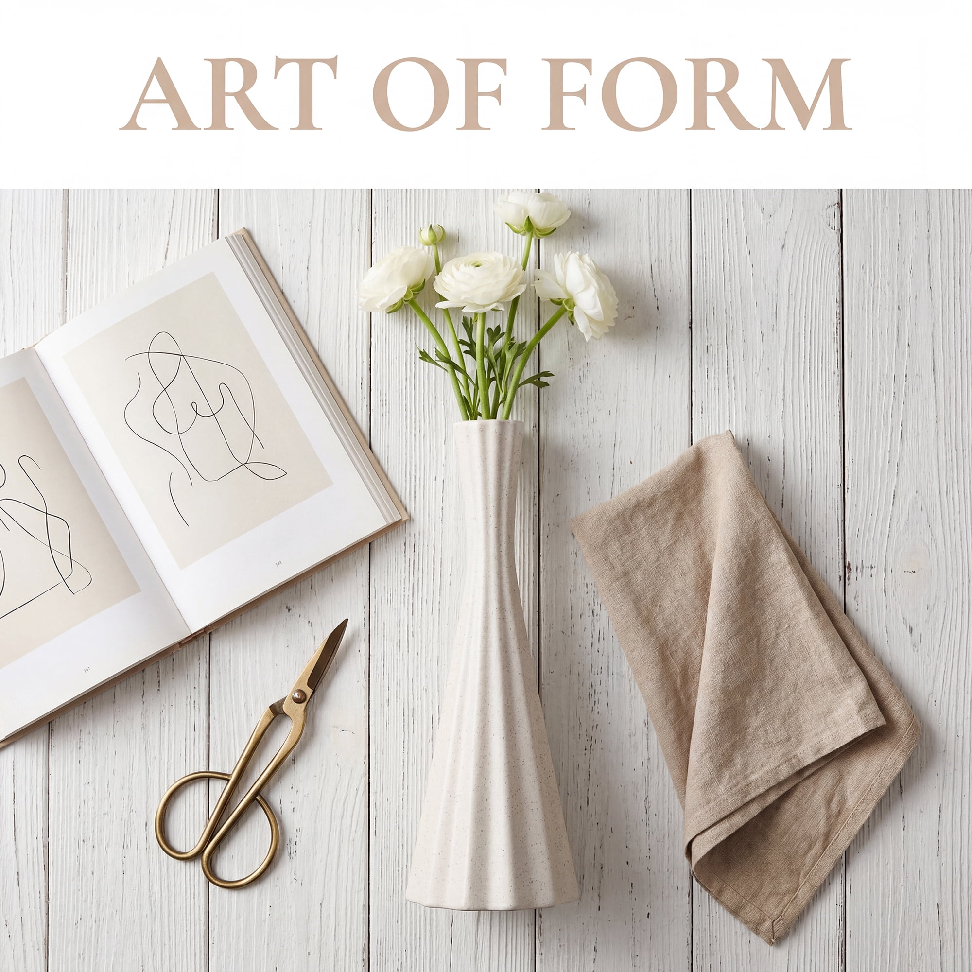 Unique Bargains Ceramic Vase for Home Decor Tall Matte Flower Vase Ribbed Textured Beige