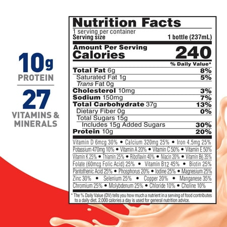 BOOST Original Balanced Nutritional Drink Protein Shakes, Creamy Strawberry, 8 fl oz, 6 Pack