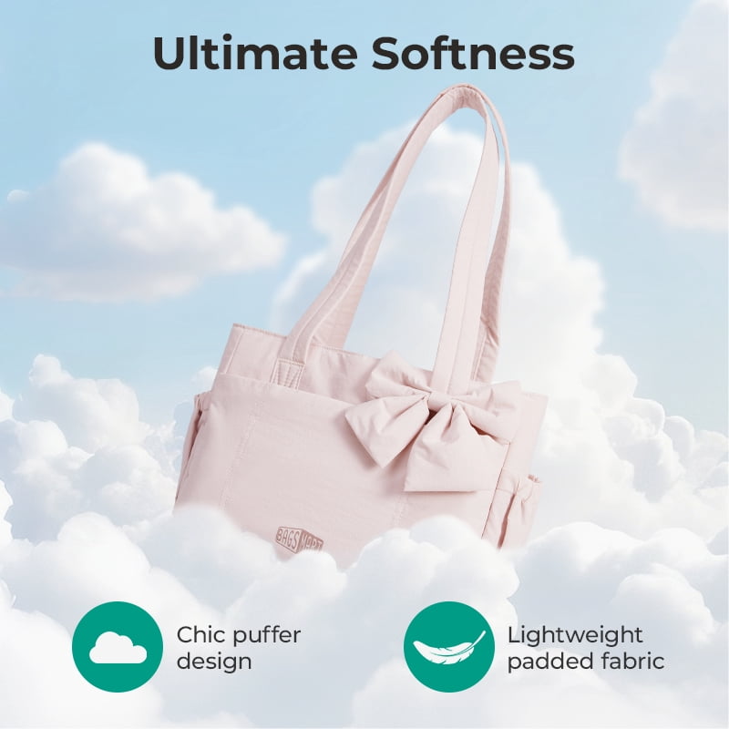 BAGSMART Crush Everyday Tote Bag for Women, Lightweight Tote Bag Casual Handbags for 14-Inch Laptop, Travel, Work, Beach, Gym, Shop, Dark Pink