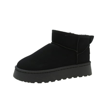 

2024 autumn and winter new cotton shoes women‘s warm fashion Joker thick bottom frosted surface fleece-lined padded Mao Mao snow boots