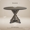 thumbnail image 3 of Finch Alfred Round Dining Table in Rustic Brown for Modern Farmhouse, 3 of 8