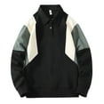 thumbnail image 2 of cfhntfmh Oversized Sweatshirt for Men Plus Size Loose Long Sleeve Buttons Collared Pullover Shirts Casual Color Block Tops, 2 of 7