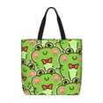 thumbnail image 1 of Easygdp Cute Green Frog Bolsa Tote para Mujer, Bolso de Hombro para Trabajo, Playa, Viajes, Compras y Supermercado, 1 of 7